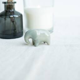 Handmade Ceramic Mini Elephant Figurine - thumbnail 3