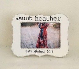 Personalized Aunt Picture Frame Hand Stamped, Distressed Wood - thumbnail 1
