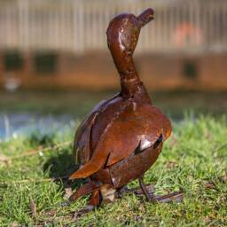 Handcrafted Recycled Metal Ducklings. Handmade Ducks. Outdoor Garden Duck Sculpture - thumbnail 2