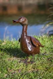 Handcrafted Recycled Metal Ducklings. Handmade Ducks. Outdoor Garden Duck Sculpture - thumbnail 1