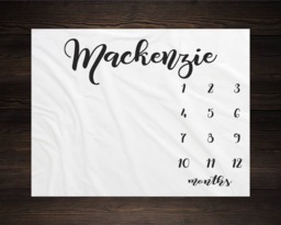 Milestone Blanket Monthly Baby Growth Tracker Minky Fleece Shower Gift Newborn Gender Neutral For Mom To Be - thumbnail 1