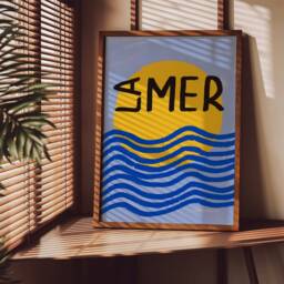 La Mer Unframed Print - Sea Poster Summer Art Decor Colourful Prints Modern Abstract - thumbnail 2