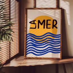 La Mer Unframed Print - Sea Poster Summer Art Decor Colourful Prints Modern Abstract - thumbnail 3