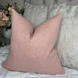 Cotton Blend Plain Pink Cushion Cover, For Sofa Chair, Perfect Living Room Pillow Cover Everyday Use, John Lewis Fabric - thumbnail 1