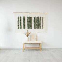 Luna Green - Textured Wall Hanging Tapestry Decor Bohemian Living Room Boho Decoration Large Weaving Fiber Art - thumbnail 1
