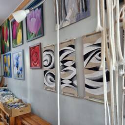 Handwoven Tapestry Wall Art Black & White Modern Decor - thumbnail 4