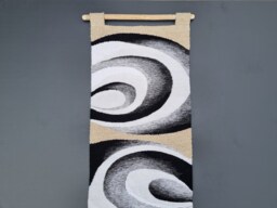 Handwoven Tapestry Wall Art Black & White Modern Decor