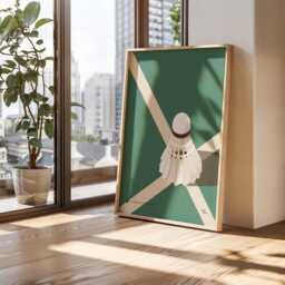 Retro Badminton Art Print - Vintage Sports Poster Bold Shuttlecock Wall For Home Suspended Play - The Heritage Room Collection - thumbnail 2