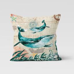 Fish Cushion Covers/Beach Home Decorative Pillow-Decorative Summer Marine Pillow Cover-Fish Painting Throw-Beach House Trend - thumbnail 4