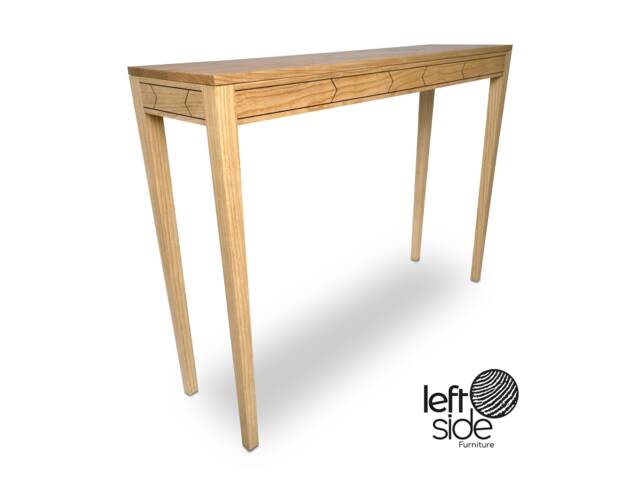 Handmade Ash Console Table Narrow Wooden Hall Table With Inlaid Detail - image 1