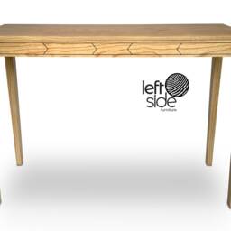 Handmade Ash Console Table Narrow Wooden Hall Table With Inlaid Detail - thumbnail 2