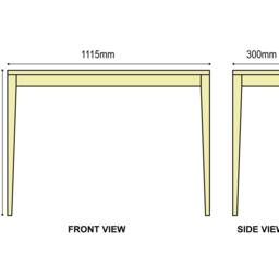 Handmade Ash Console Table Narrow Wooden Hall Table With Inlaid Detail - thumbnail 4
