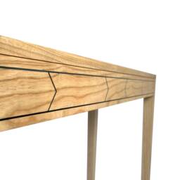 Handmade Ash Console Table Narrow Wooden Hall Table With Inlaid Detail - thumbnail 3