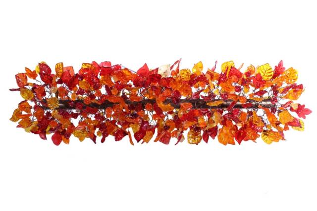 Warm Orange Floral & Leaves Resin Chandelier Elegant Dining Room Lighting Decor - image 1
