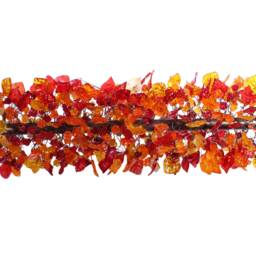 Warm Orange Floral & Leaves Resin Chandelier Elegant Dining Room Lighting Decor - thumbnail 2