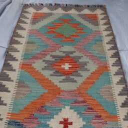 3x9 Ft Chubi Maimana Stunning New Runner Rug, Afghan Handmade Kilim Flatweave Oriental Turkmen Area Hallway Rug - thumbnail 3