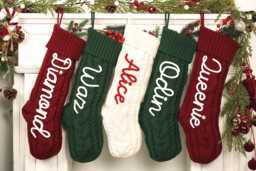 Personalized Knitted Christmas Stocking Custom Family Holiday Decor - thumbnail 1