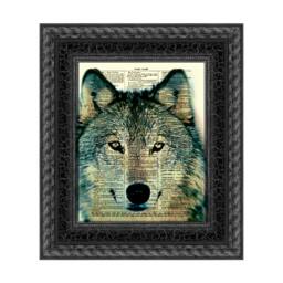Wolf Print On An 1897 Antique Dictionary Page Animal Lover Gift - thumbnail 1