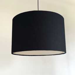 Black Linen Drum Lampshade Textured Ceiling Light Shade