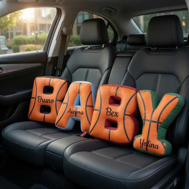 Personalized Basketball Letter Pillows, Initial Pillow With Name, Gift, Lover Player Fans Sports Gifts - image 1