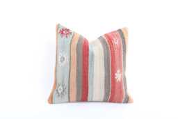 Handwoven Kilim Pillow 16x16 Turkish Ethnic Pillow - thumbnail 1