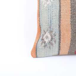 Handwoven Kilim Pillow 16x16 Turkish Ethnic Pillow - thumbnail 2