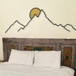 Mountain & Sun Metal Wall Art Boho Living Room Decor - thumbnail 2