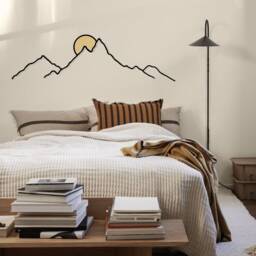 Mountain & Sun Metal Wall Art Boho Living Room Decor - thumbnail 3
