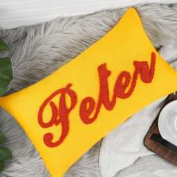 Punch Needle Toddler Custom Name Pillow, Personalized Kid Birthday Gift, Bedroom Decor, Gift For Kids, Christmas Idea, Customize - thumbnail 2