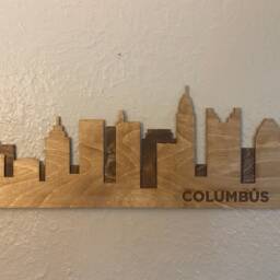 Columbus Skyline Wall Art, 3D Layered Wood Cityscape, Ohio Gift, 5Th Anniversary Laser Cut Decor, Home Office Art - thumbnail 3
