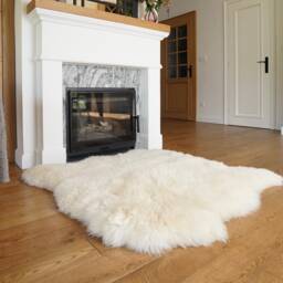 Giant Sheepskin Double Xxl White Throw Genuine Leather Sheep Skin 46 - thumbnail 3