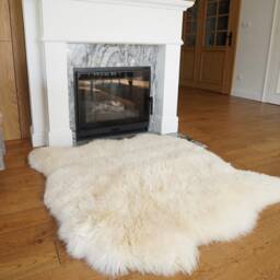 Giant Sheepskin Double Xxl White Throw Genuine Leather Sheep Skin 46 - thumbnail 4