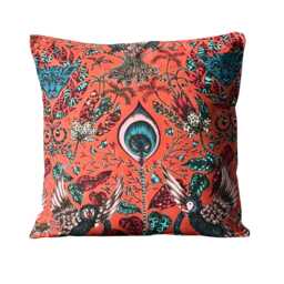 Clarke & Clarke, Dark Pink Fantasy Jungle Cotton Velvet Cover - thumbnail 2