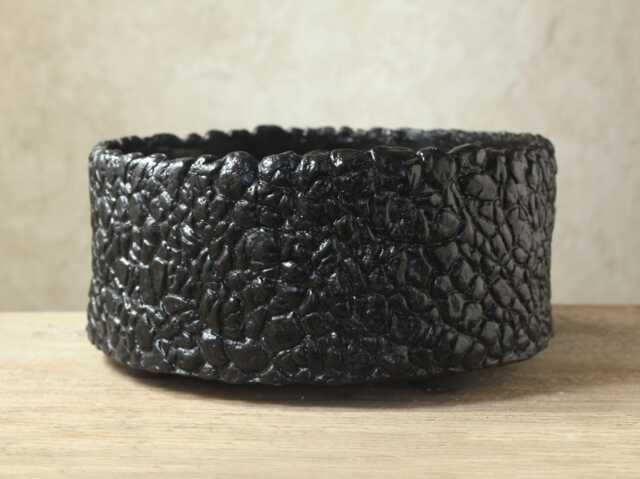 Pot For Caudex, Cactus, Succulents, Handmade Pot With Rustic Texture & Black Glaze. Size 28 cm - Width X 14 - Height - image 1