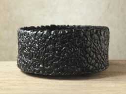 Pot For Caudex, Cactus, Succulents, Handmade Pot With Rustic Texture & Black Glaze. Size 28 cm - Width X 14 - Height - thumbnail 1