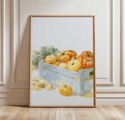 Tomato Crate Watercolour Poster, Kitchen Wall Art, Farmhouse Print - thumbnail 1