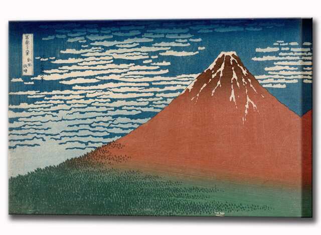 Red Fuji, Japanese Artist Hokusai, Thirty-Six Views Of Mount Ready To Hang, Home Decor Canvas Print Interior Design - image 1