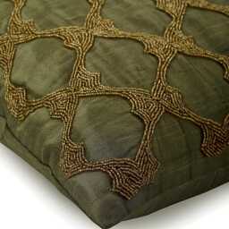 "Designer Lattice, Trellis, Moroccan Earthy Green Pillow Sham 24""x24""/26""x26" - thumbnail 2