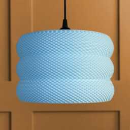 Rippled Mesh Circular Lampshade - Various Colours & Sizes Eco-Friendly 3D Printed Sustainable Light Geometric Minimalist Design - thumbnail 4