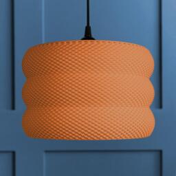Rippled Mesh Circular Lampshade - Various Colours & Sizes Eco-Friendly 3D Printed Sustainable Light Geometric Minimalist Design - thumbnail 1