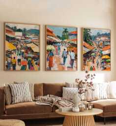 Set Of 3 Yaound?? Posters, Cameroon Prints, Wall Art Set, African City Travel Cultural Decor