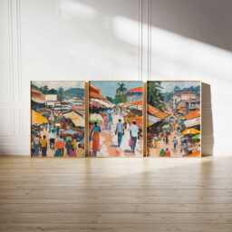 Set Of 3 Yaound?? Posters, Cameroon Prints, Wall Art Set, African City Travel Cultural Decor - thumbnail 2