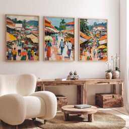 Set Of 3 Yaound?? Posters, Cameroon Prints, Wall Art Set, African City Travel Cultural Decor - thumbnail 3