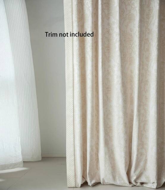 Beige A Pair Of Boho Botanic Chenille Curtains With Flower, Room Divider, Living Room Curtains, Bedroom Custom Made Thermal - image 1