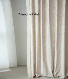 Beige A Pair Of Boho Botanic Chenille Curtains With Flower, Room Divider, Living Room Curtains, Bedroom Custom Made Thermal - thumbnail 1