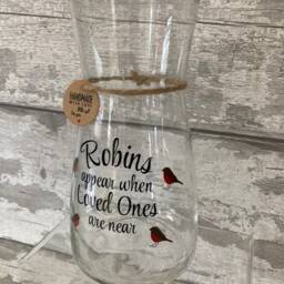 Robin Vase, Robins Appear When Loved Ones Are Near, Xmas Gift, Gift - thumbnail 3