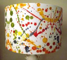 Primary Paint Splash Lampshade, Shabby Chic Lamp Shade, Grunge, Scrapbooking Free Gift - thumbnail 1