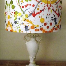 Primary Paint Splash Lampshade, Shabby Chic Lamp Shade, Grunge, Scrapbooking Free Gift - thumbnail 2