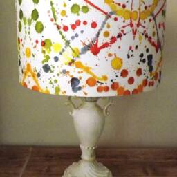 Primary Paint Splash Lampshade, Shabby Chic Lamp Shade, Grunge, Scrapbooking Free Gift - thumbnail 4