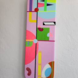 Modern Neon Decor - 39.5x12 Inches, Handmade Pink Abstract Resin Wall Art - thumbnail 4